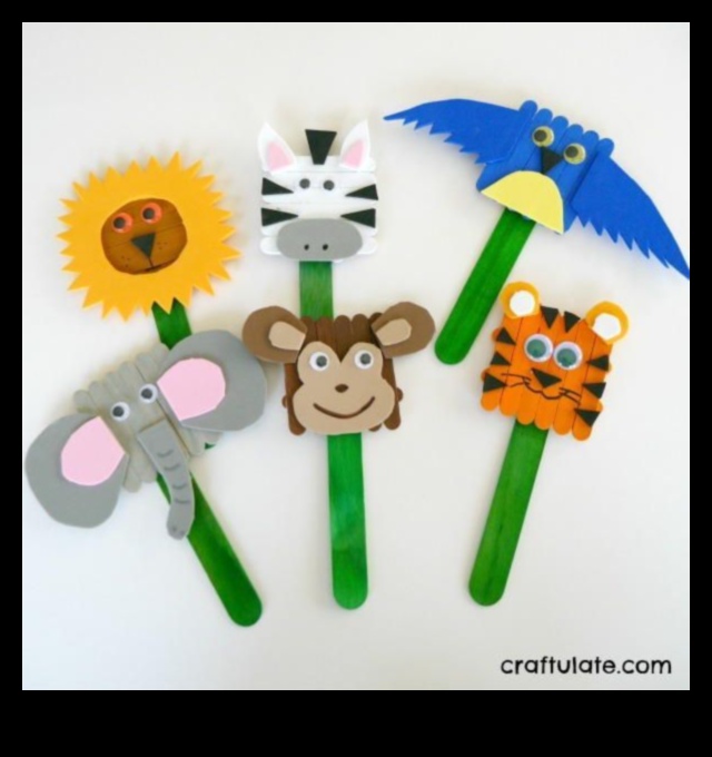 Μαριονέτες με ραβδί Popsicle Μια διασκεδαστική και δημιουργική χειροτεχνία 2 DIY Kids' Popsicle Stick Puppets: Crafting Characters for Play